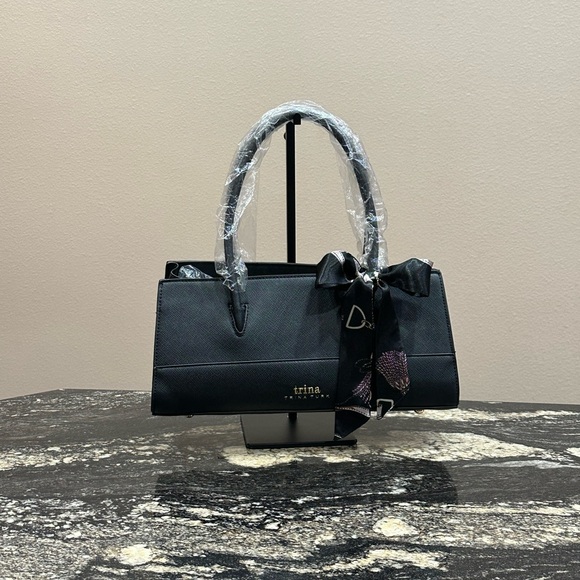 Trina Turk Handbags - Trina Turk Black Satchel with Bow Accent